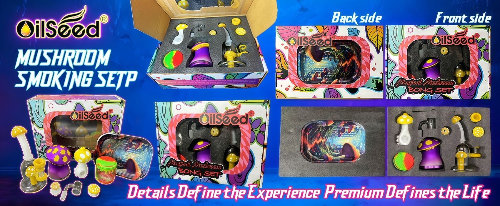 Mushroom glass bong set